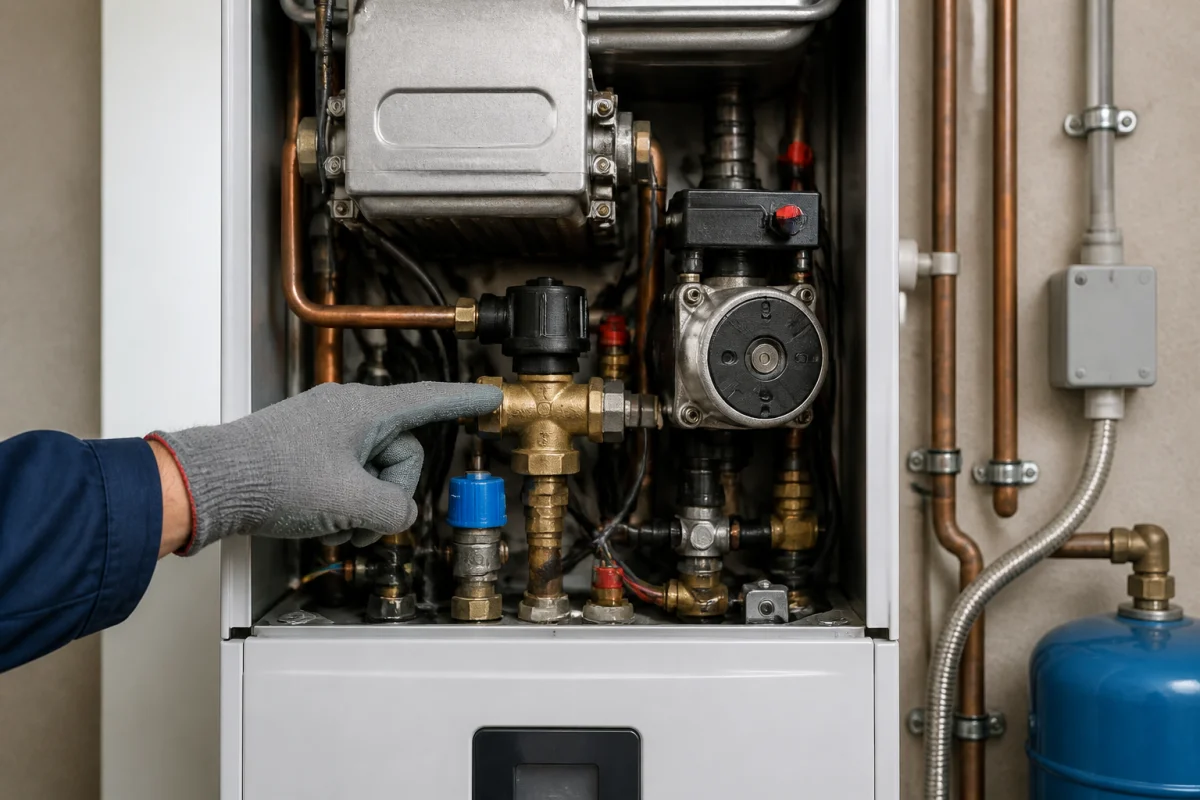 débloquer vanne 3 voies chaudière