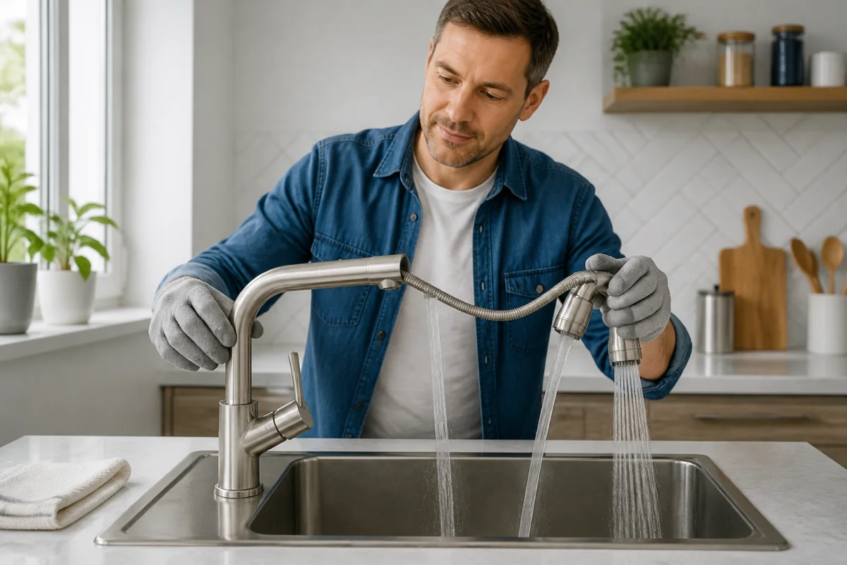 montage mitigeur évier avec douchette grohe